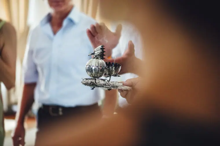 Silver incense burner carried through the groom's home