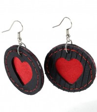 Boucles d'oreilles Marron Rouge