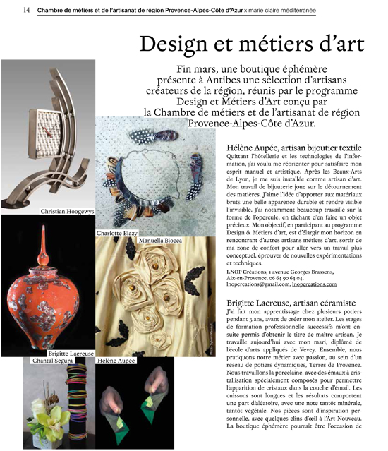article Design et Métiers d'art